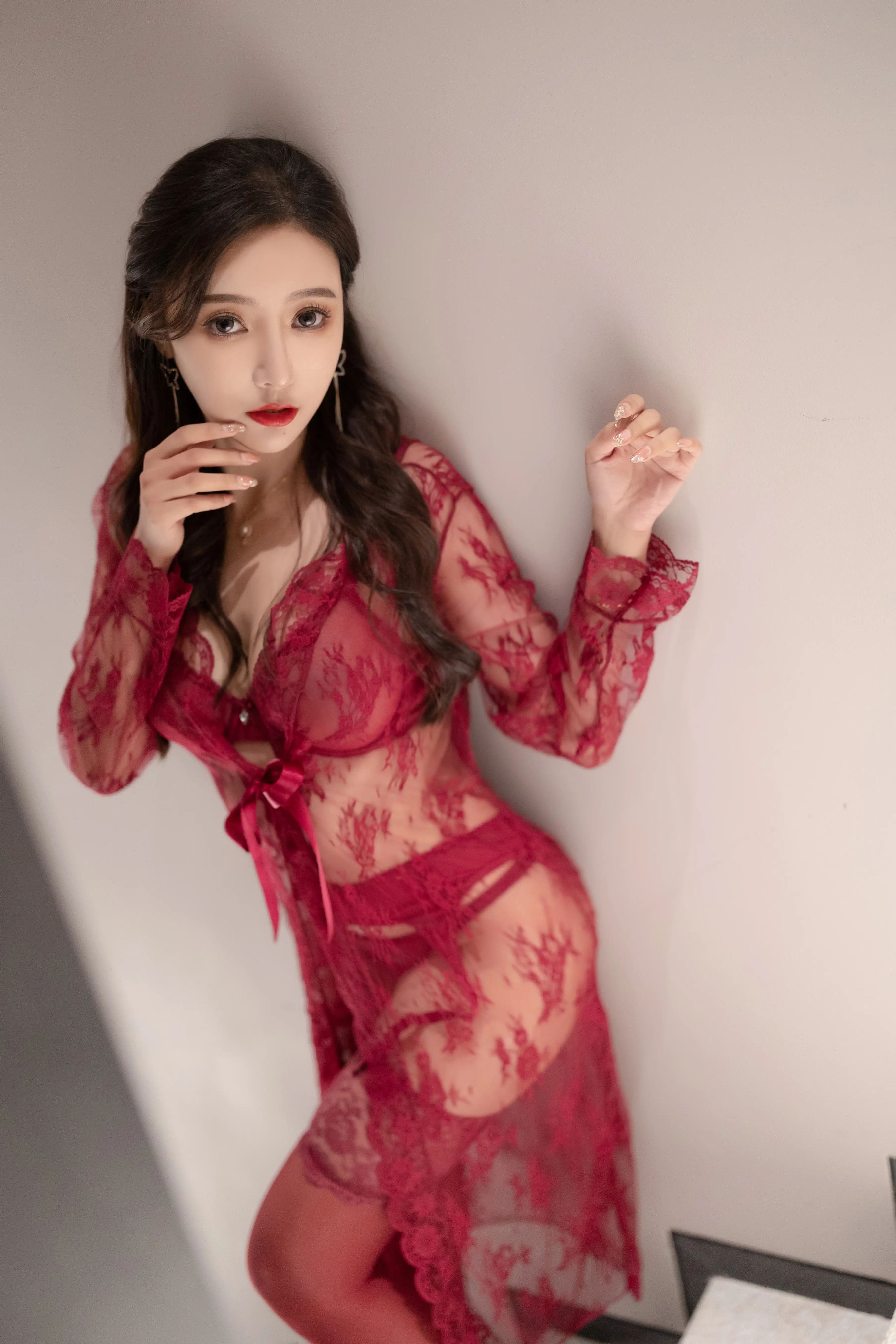 王馨瑶_NO.032_内购无水印_VOL.699_酒红色情趣套装_ - M940.COM 内部私购-第6张